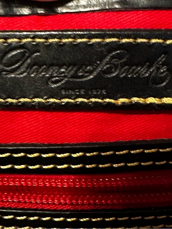 Dooney & Bourke Florentine Leather Satchel Ivory Brown Black Three way carry - Picture 10 of 13